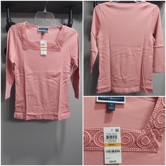 Karen Scott Tops - Karen Scott NWT Small Top Rose